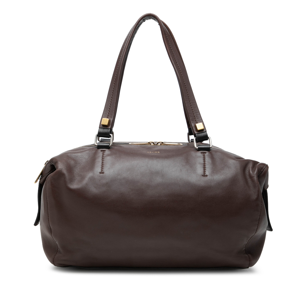 Pre-Loved Celine Lambskin Triple Zip Shoulder Bag